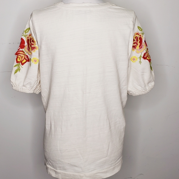 LOFT Tops - LOFT Embroidered Sleeve Sweatshirt